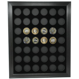 Tiny Treasures 42 Silver Strike Casino Coins 43mm (Not Included) 16" x 20" Wall Display Picture Frame Made in USA