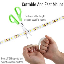 Obeaming RV Flexible LED Strip Light 12V Dimmable Tape Light 16.4 ft 600 LEDs Width 5/16” for Camper Van Motorhome Truck Trailer Interior Lighting, 2000 Lumen CRI 90+ Indoor Only (6500K)