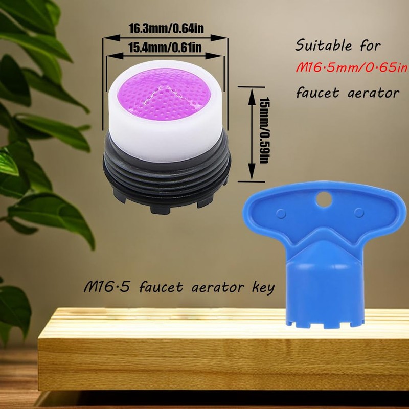 8PCS Faucet Aerator, 16.5mm Water-Saving Flow Limiter Set for Bathroom