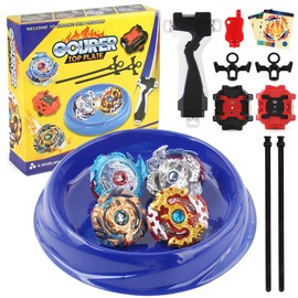 Bey Burst Battle Evolution 4in 1 Metal Fusion Attack Set with 4D Launcher Grip Gyro Set (4pcs)