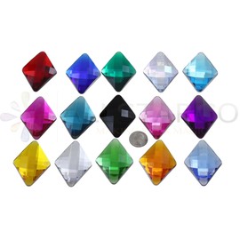 Allstarco 67x48mm Flat Back Extra Large Diamond Cosplay Gems Acrylic Big Rhinestones Plastic Jewels for Crafts Embelishments - 2 Pieces (Pink Fuchsia H108)