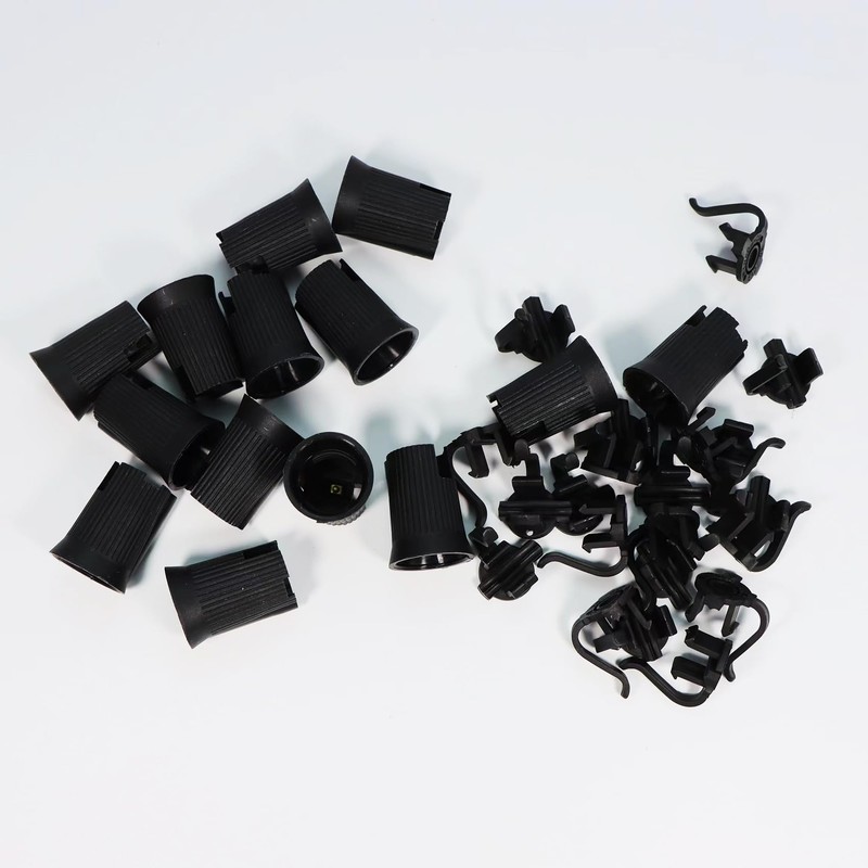 Encoidoz 100PCS C9 E17 Replacement Bulb Sockets, C9 Black Socket