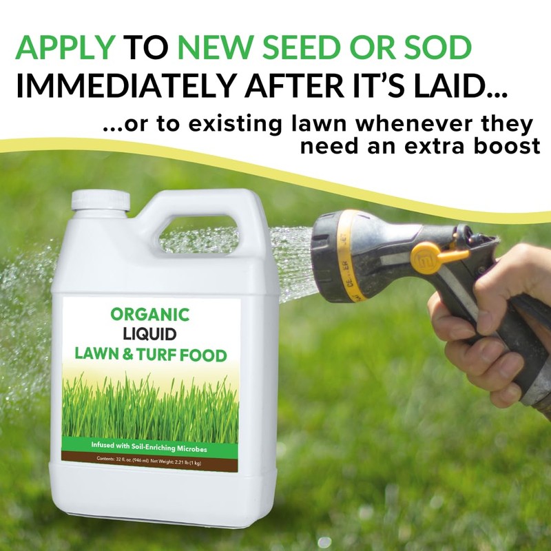 Organic Liquid Lawn & Turf Food - Quickly Rejuvenates Lawn