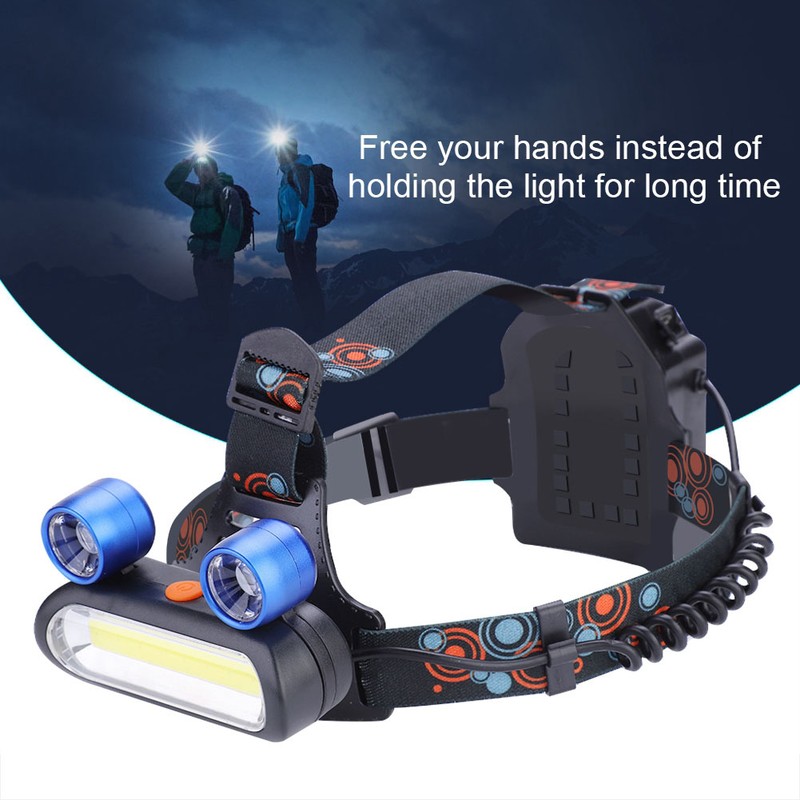 150000LM 2*LED COB Rechargeable 2*18650 Headlamp Head USB Light Torch