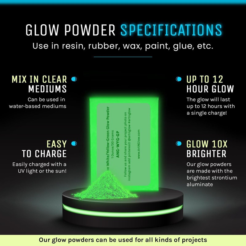Glow in The Dark Pigment Powder - Neutral and Fluorescent