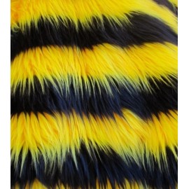 DREAM 60" W Black yellow stripe Upholstery Faux Fur Shaggy Coat Costume Fabric BY YARD