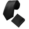 trilece Mens Solid Color Formal Ties and Pocket Square Sets