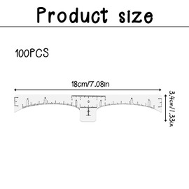 Bojueshaw 100pcs Eyebrow Stencil Template,Brow Measuring Shaper Tool,Disposable Brow Mapping Ruler Sticker for Microblading & Makeup