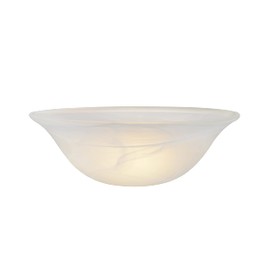Aspen Creative 23510-11,Alabaster Replacement Glass Shade for Medium Base Socket Torchiere Lamp, Swag Lamp and Pendant, 14" Diameter x 4-3/4" High.