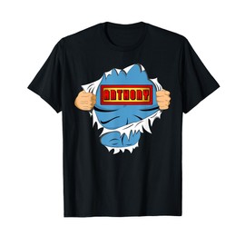 Anthony Name Superhero Gift for Boys Named Anthony T-Shirt