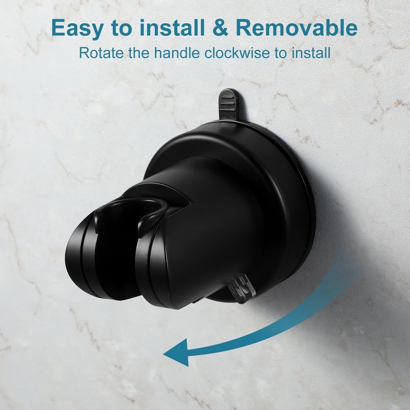 Suction Cup Shower Head Holder, Adjustable Relocatable Shower Handle Wand