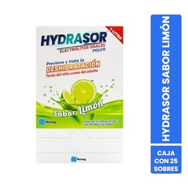 Electrolitos Orales Caja con 25 Sobres de 28.4 G con 90 Meq/l de Sodio Sabor Lim?n. Previene y Trata la Deshidrataci?n Tanto del Ni?o Como del Adulto