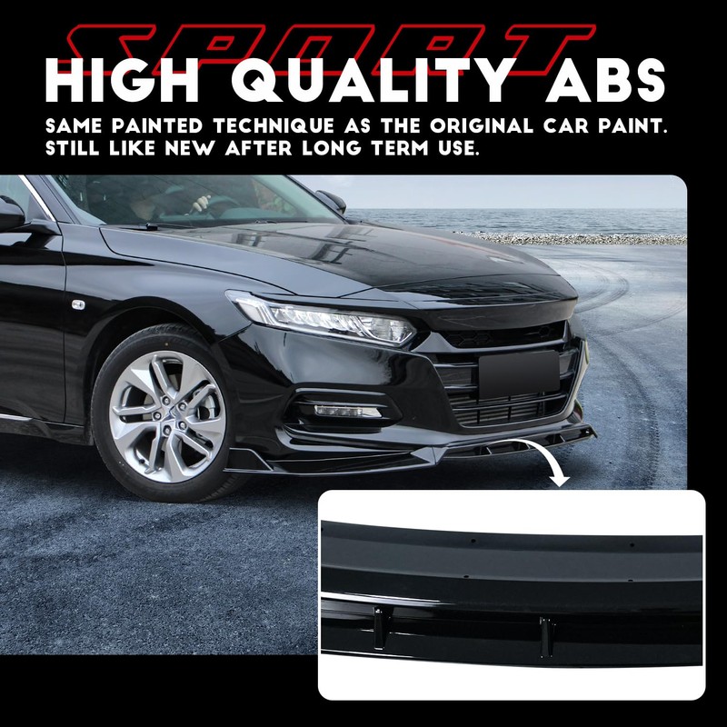 Archaic Front Bumper Lip Spoiler Compatible with Honda Accord Sedan