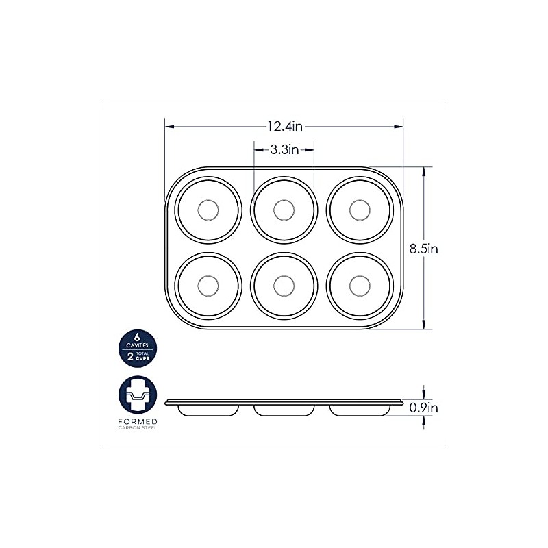 Nordic Ware 6 Cavity Donut Pan, Metal