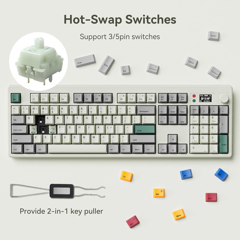 BOYI Jadeite Green Full POM 40gf HiFi Linear Mechanical Switches,5-Pin