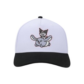Bioworld Kuromi Riding Baku Adult White & Black Snapback Hat