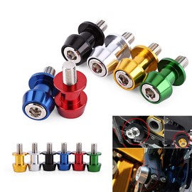 Voluxe 8/10mm Motorcycle CNC Swing Arm Spool, Aluminium Alloy Sliders Stand Swingarm Bobbins Not Easy To Fade Easy To Install Swingarm Bobbins (8mm-Blsck)