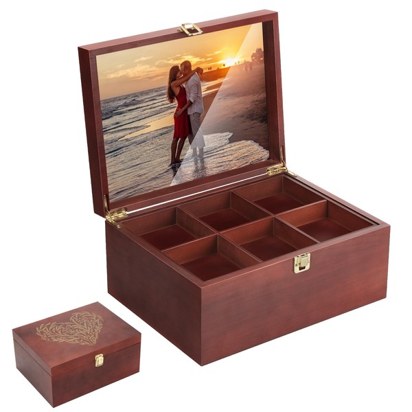 Larger Wooden Memory Keepsake Boxes With Hinged Lids, Keepsake Chests