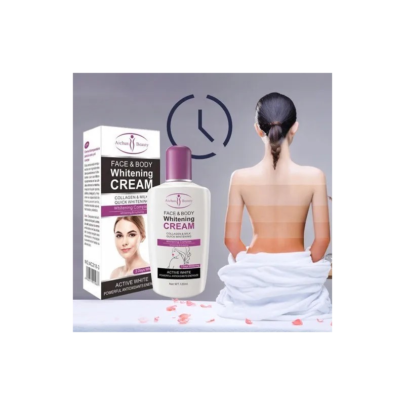 Crema Super Aclarante 3 Tonos Blanquea Piel Con Colágeno