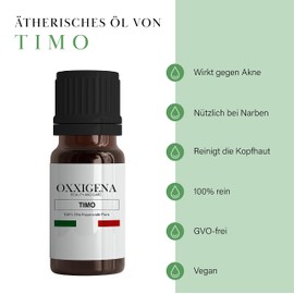 Oxxigena - Thyme Essential Oil - 30ml - Made in Italy - 100% Pure, Natural, Vegan, GMO Free - Ideal for Aromatherapy, Massage Mixes