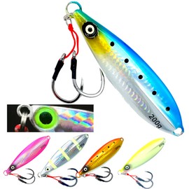 BWH Slow Pitch Jigs and Butterfly Jigs Fishing Lures, Diamond Jigs Saltwater Fishing Jigs, Iron Jig, Deep Jigs, Lures Jigging (Blue Sardine, 200g)