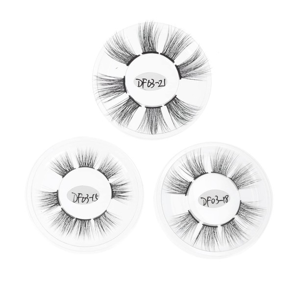 WOONEKY 3 Pack Women's Creative Eyelashes Natural Looking Fake Lashes
