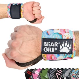 BEAR GRIP - Weight lifting wrist support wraps (Sold in pairs) (BEAR-GRIP-DONUT)