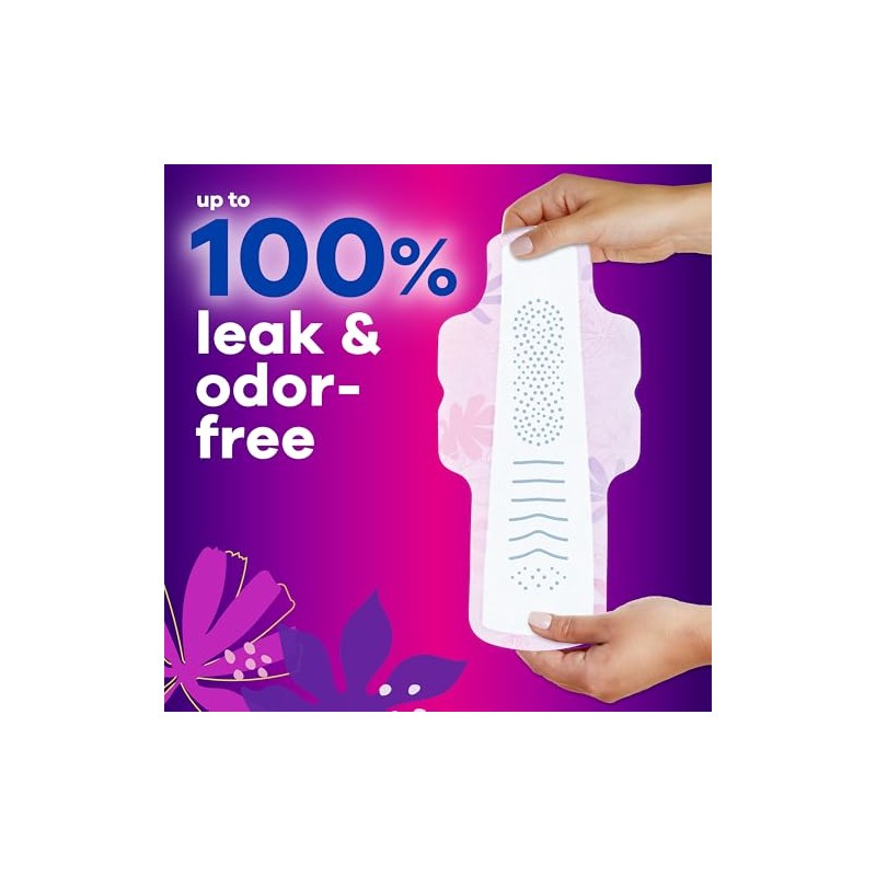 Always Always Radiant FlexFoam Pads for Women, Size 4, Overnight