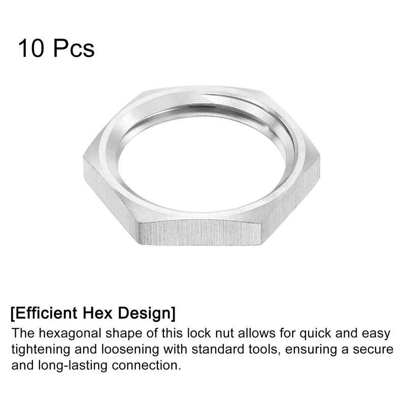 sourcing map G1/2 Pipe Fitting Hex Thin Lock Nut, Locknut