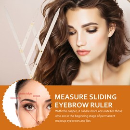 Healvian 1pc Second Generation Eyebrow Measuring Ruler Stainless Steel Three-point Positioning Tool for Precise Eyebrow Contours and Practical Design for Beginners and Professionals