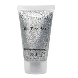 GL-Turelifes 30ml Sequins Chunky Glitter Liquid Eyeshadow Glitter Body Gel Festival Glitter Cosmetic Face Hair Nails Makeup Long Lasting Sparkling Easy to Apply, Easy to Remove (#06 Sliver)