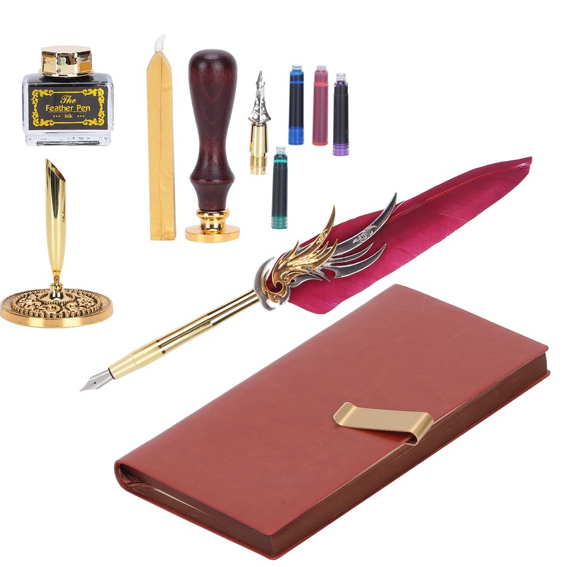 Dip Calligraphy Pen Set Feather Ink Sac Fountain Pen Gift
