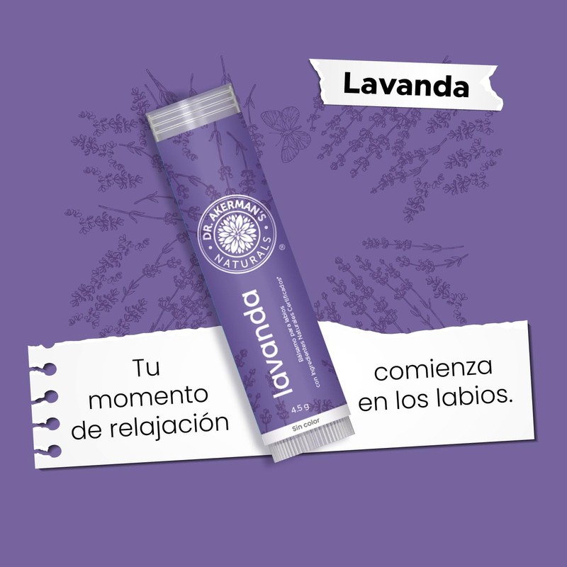 DR. AKERMAN'S NATURALS, Bálsamo Labial Natural Humectante, Pack de 5