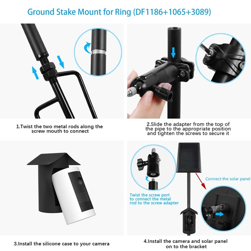 TIUIHU Ground Stake Mount Stand with Silicone Cover Skins for