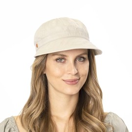 Mayser Angelina Visor Fabric Visor Women's Visor Sun Visor Women's Cap Sun Cap Women's – Made in the EU with Peak Spring Summer, brown