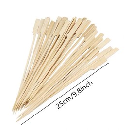 100 Pieces Bamboo Paddle Skewers 25CM, Flat Burgers Sticks Children Kids Wooden Fruits Picks Cocktail Barbecue Kebabs Buffets Party Fountain Fondue Stick Holders (25cm-100Pcs)