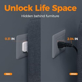 TESSAN Regleta Multicontacto con Protector de Sobretensión, 1.5M Plana Extension Electrica, Enchufe Plano Conector Multiple con 4 Salidas y 3 USB (1 USB C), Hogar Oficina Dorm, Gris