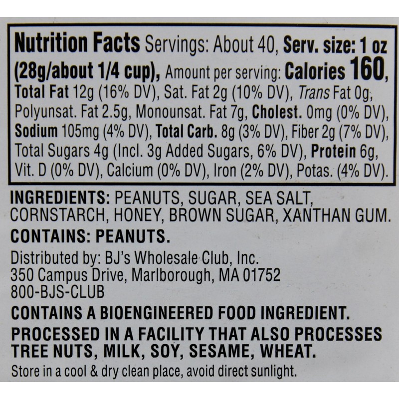 Wellsley Farms Honey Roasted Peanuts with Sea Salt, 40 Ounce