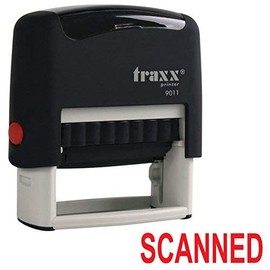 Scanned Rubber Stamp Self Inking (RED Ink) - Imprint 11 38 x 14mm - Text is Bold Capital Letters for Inking Your Scanned Documents