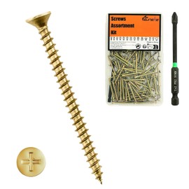 Suneke 60PCS M4.2 X 100mm High Hardness Drywall Screws, Zinc, Coarse Thread, Phillips Drive, Bugle Head, Wood Screws with Organizer Box & 1 Phillips PH2#2 Long Bit