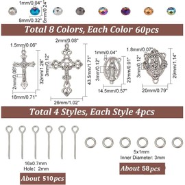 PH PandaHall Rosary Jewellery Making 1064 Piece Set for Making Necklaces Rosary Prayer Making Accessories First Communion Necklace Set for Easter Bracelet Jewellery Making