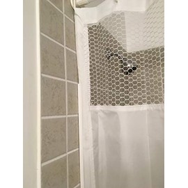 StayDry Systems Splash Guard Shower Curtain (48" Wide White with mesh)