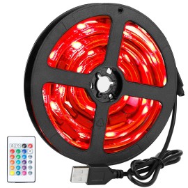 Smart Home LED TV Backlight Strip 6.56ft Waterproof RGB with USB Monitor Lighting Kit Remote Controller Model D0100HEMQP7Light Color: RGB