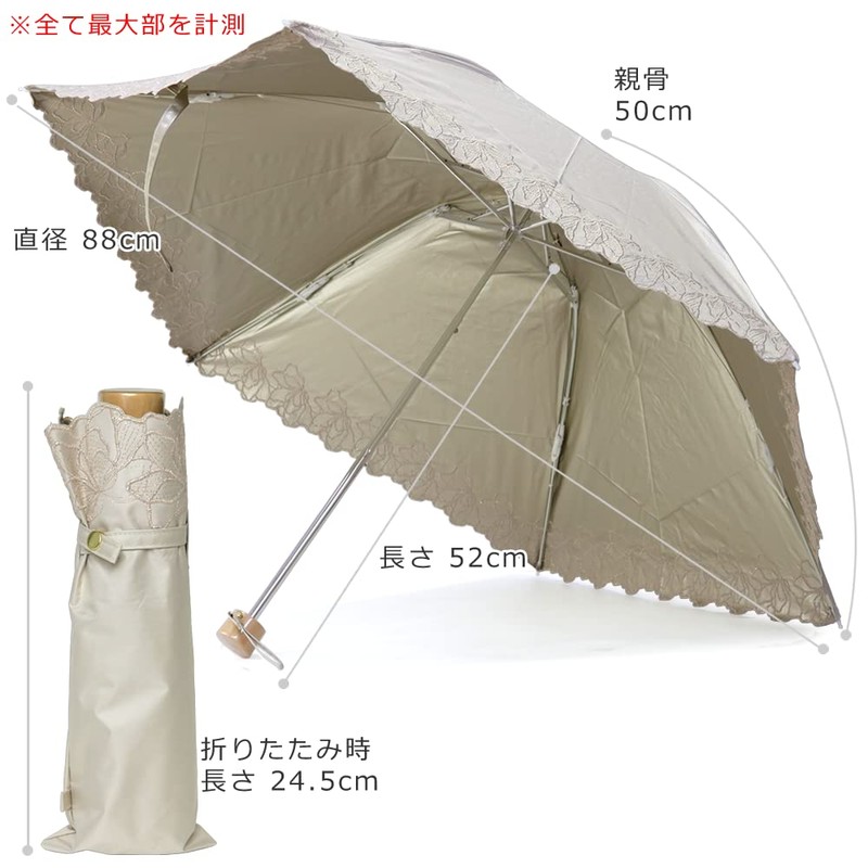 Nouvel Japonais Folding Parasol, For Rain or Shine, Lightweight, UV