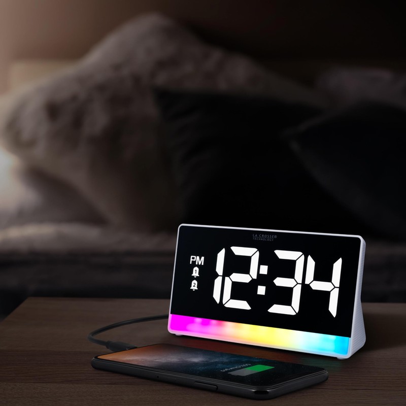 La Crosse Technology 617-149 Digital Alarm Clock with Color Changing