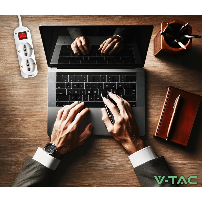 V-TAC 6 Gang Electric Multi Socket with Switch and 1.5m