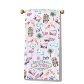 JXGZSO Las Vegas Landmarks Tea Towel Las Vegas Souvenir Gift Culture Lover Gift (CA Las Vegas Towel)