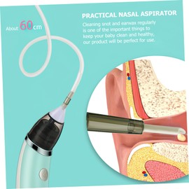 minkissy Electric Nasal Suction for Baby Mucus and Earwax Remover Safe Suction Tool for Newborns Gentle Nose Cleaning Device Soft Tip Portable for Congestion Relief