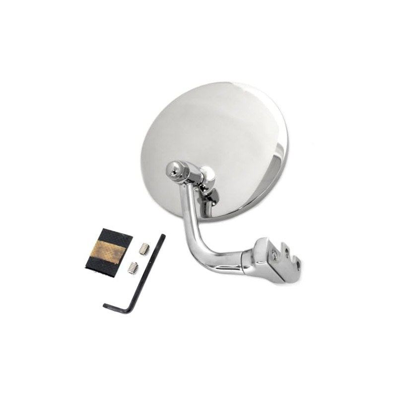 Peep Mirror 4 Inch With Curved Arm Driver Side Or