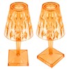 LED Crystal Table Lamp Transparent Prism Dimmable Desk Lamp USB
